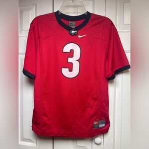 Georgia Bulldogs Jersey Youth Large Red‎ NCAA Football Nike Team UGA #3